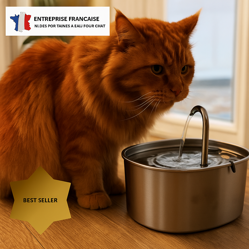 Fontaine à eau pour chat avec système de filtration
