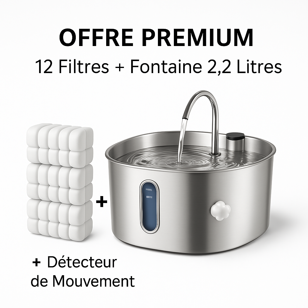 Fontaine à eau pour chat avec système de filtration